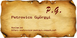 Petrovics Györgyi névjegykártya