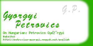 gyorgyi petrovics business card